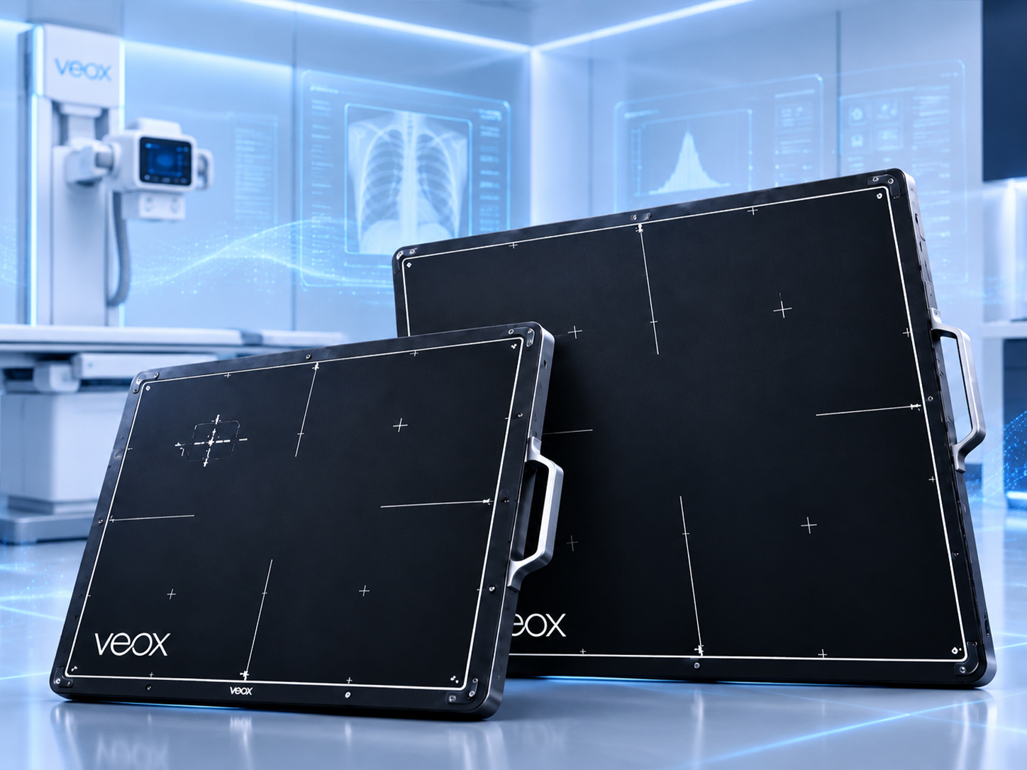 VEOX View VX Series wireless and wired flat panel detectors in 14x17 and 17x17 formats for digital radiography